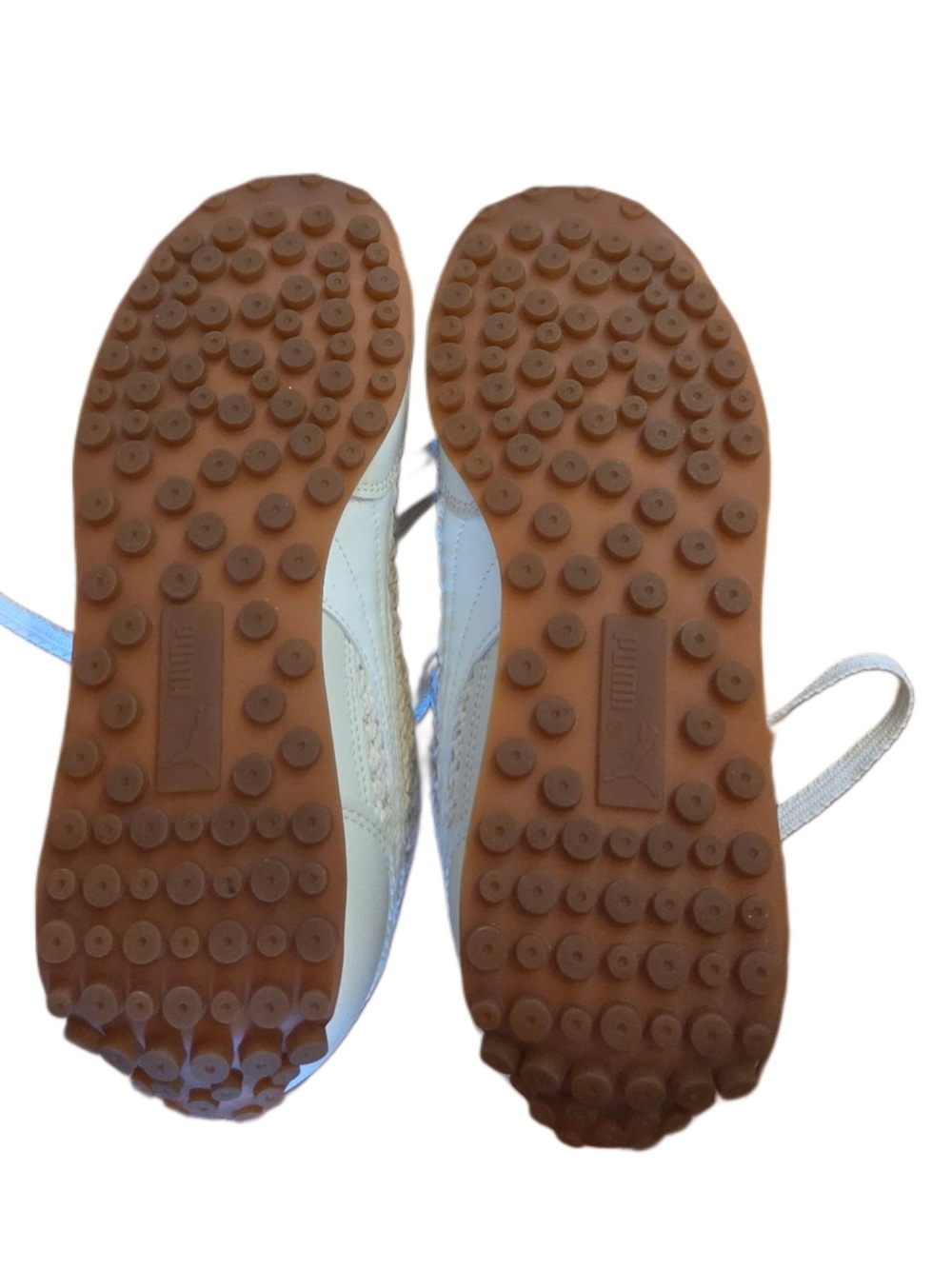 Puma Women’s Cream and White Woven Lace-Up Sneakers - Picture 2 of 13